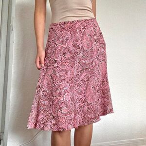 JACLYN SMITH Vintage Pink Paisley Midi Skirt
